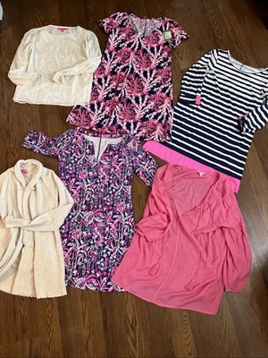 Lilly Pulitzer 批量 6 件 Beyond The Sea (全新) Swing Of Things 连衣裙毛衣衬衫 S — 第 1/4 张图片