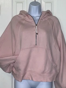 EUC Lululemon Cropped Scuba Oversized Quarter-Zip Strawberry Milkshake Size M/L - Picture 1 of 6