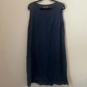 Vestido FLAX Para Mujer Talla M Lino Midi Costero Tanque Vestido Lagenlook Azul Defecto Leer - Imagen 1 de 9
