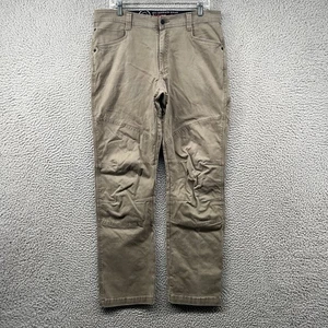 Wrangler ATG Double Knee Pants Mens 36x32 Beige Duck Canvas Carpenter Stretch - Picture 1 of 14
