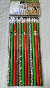 Minecraft Wood Pencil Party Favors 12 Count Unsharpened School Supplies NEW - Picture 1 of 4
