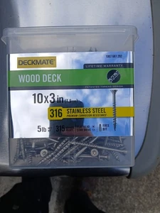 Tornillos de cubierta de acero inoxidable # 10 X 3" Star Drive T25 Torx (CANTIDAD 315 - 5 lb) - Imagen 1 de 10