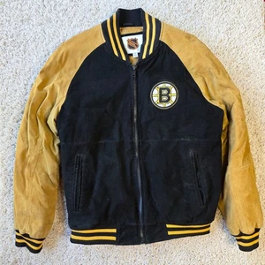 NHL Boston Bruins Men's Vintage Leather Varsity Jacket size M - Picture 1 of 11