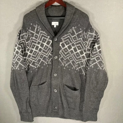 Cárdigan Suéter XL Sonoma Para Hombres Gris Mantón Nórdico Cuello Mezcla Algodón Foto 1 de 4