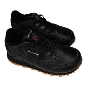 Reebok Black Unisex Classic Leather Shoes - Toddler, Size 8 - Picture 1 of 5