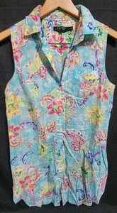 Polo Lauren Ralph Baumwolle Blumen ärmelloses Kleid Cover Up Sonne Strand Damen Gr. S - Bild 1 von 10