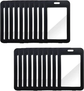 20 Pack ID Badge Holder with Double-Sided Transparent Windows, Black 20 - Picture 1 of 5