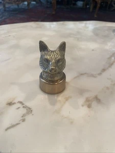 Tazza da tiro vintage placcata argento con motivo volpe. - Foto 1 di 5