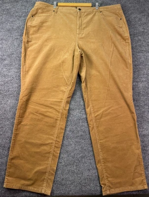 Talbots Slimming Corduroy Straight Leg Pants Camel Brown Curvy Fit 22W NWT - Image 1 of 4