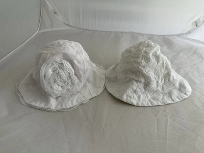 Koalakids and Little Me Lot of 2 Girls White Sun Hats Size 6-12 months - Image 1 of 4