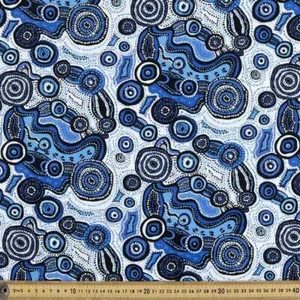 ABORIGINAL Desert Wind Sewing Quilting Cotton Fabric Jijaka by the 1/2 yard - Picture 1 of 1
