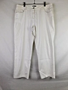 Gordon Smith Womens Pants Size 14 White Capri Soft Breathable Cotton Blend - Picture 1 of 7