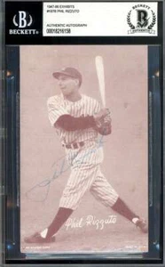 Phil Rizzuto Beckett BAS Signed 1947-66 Exhibits Rookie Autograph - Picture 1 of 2