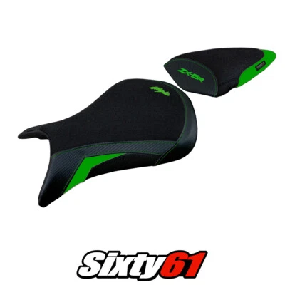 川崎忍者ZX6R 2007 2008座椅套Tappezzeria Ultragrip绿色黑色 — 第 1/4 张图片