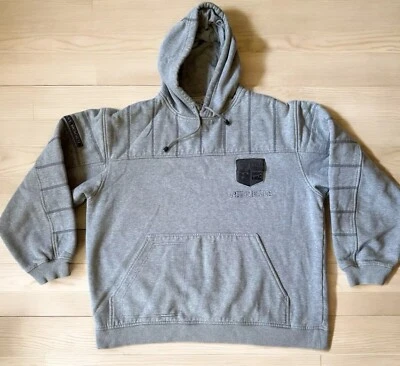 Moletom com capuz Phat Farm masculino XL cinza, remendos bordados, vintage Y2K - Imagem 1 de 4