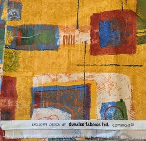 Vtg DURALEE Upholstery Fabric 2 Yards x 54" Abstract Colorful MCM - Picture 1 of 3