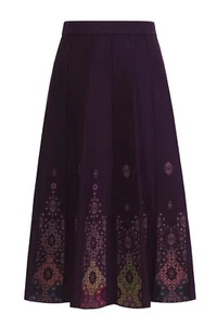 IVKO SKIRT skirt purple plum purple wool wool jacquard ornament 242751 - Picture 1 of 2