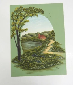 Cottage House Oil Painting On Canvas Signed Joyce Pastorek No Frame 12" x 16"  - Picture 1 of 5