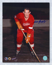 Bill Gadsby Detroit Red Wings Autographed On Ice Color 8x10 Photo