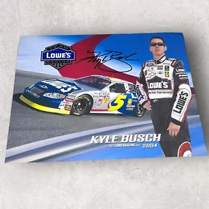 Kyle Busch 2004 HENDRICK LOWES #5 NBS VINTAGE NASCAR signed HERO CARD photo - Picture 1 of 2