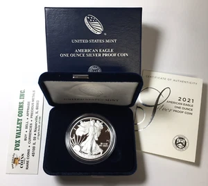 2021-W PROOF AMERICAN SILVER EAGLE TYPE-1 US MINT OGP W/COA! BUY MORE SAVE MORE! - Picture 1 of 5