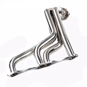 Fit 1935-1948 SBC Chevy 283-350 Fat Fenderwell Header Black H60054BK NEW USAHM - Picture 1 of 8