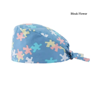 Doctor Nurse Cap Surgical Scrub Kitchen Cotton Hat with Sweatband Adjustable - Picture 1 of 9