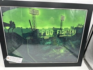 Foo Fighters Concert Poster Framed LE 356/500 Fenway Park 7/21/18 Metallic Art - Picture 1 of 19