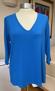'Rendezvous Paris' Blue V Neck Top, BEAUTIFUL, 14/16  New! - Picture 1 of 4