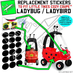 Replacement stickers TO FIT Little Tikes LADYBIRD / LADYBUG Cozy Coupe toy car