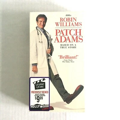 Patch Adams VHS Video Tape Hollywood Video Rental 1999 Robin Williams (Sealed)   - Image 1 of 4