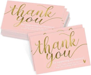100Pcs 2 X 3.5" Thank You for Your Support Business Cards Thanks Greeting Cards - Picture 1 of 4