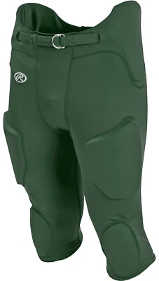 RAWLINGS Youth Integrated Lightweight Padded Pants Football Dark Green Size XS - Image 1 of 4