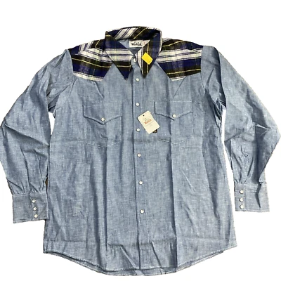 Vtg 70s Woolrich NWT NOS NEW Pearl Snap XL Rockabilly Western Retro #6004 Shirt - Image 1 of 4