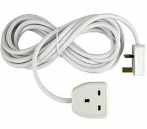 1-fach Gang Einzelsteckdose Netz Verlängerungskabel 2 m & 5 m Kabel 13 A weiß - Bild 1 von 1