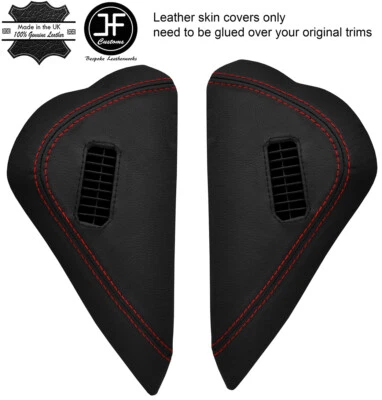 RED  STITCH 2X END DASH SIDE TRIM LEATHER COVER FITS NISSAN GT-R GTR R35 09-17 - Image 1 of 3