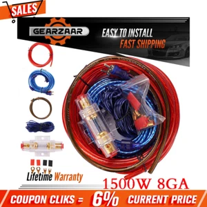 For Car Audio Cable 1500W Amp Amplifier Install RCA Subwoofer Sub Wiring 8 Gaug! - Picture 1 of 24