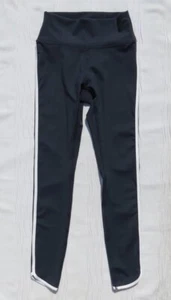 GILLY HICKS Abercrombie US XS S Navy Blue White Stripe Tight Leggings Mid Rise - Picture 1 of 5