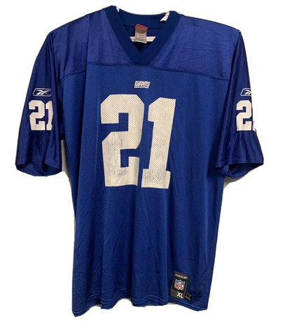 Vintage Reebok NFL New York Giants Tiki Barber 21 Jersey XL Blue Cover