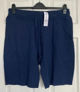 NEW George Mens Navy Knitted Shorts Size M - Picture 1 of 2