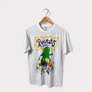 Vintage Nickelodeon Y2K Mens Rugrats White T Shirt M Logo Cotton Crew Neck - Picture 1 of 7