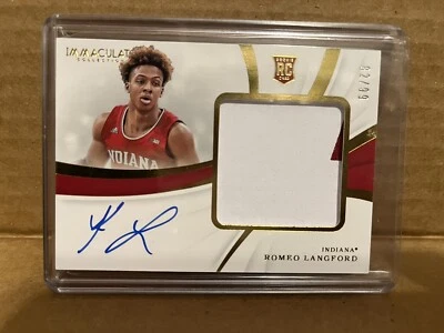 2019 Panini Immaculate Collection Romeo Langford Rookie RC Patch Auto RPA 82/99! - Image 1 of 3