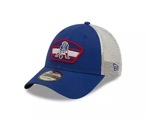 New England Patriots New Era Logo Patch Trucker Mesh 9Forty Snap back hat -Blue - Bild 1 von 7