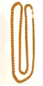 Trifari Signed Gold Tone Swirl Knot Design Chain Necklace - 30" Length - Picture 1 of 4