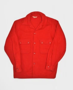 Vintage Boy Scouts of America Jacket Mens 42 Red Wool Official Shirt BSA Shacket - Picture 1 of 7