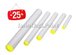 10 tubi CARTONE CON TAPPO PLASTICA SPEDIZIONI POSTALI ALT50x10cm DIAMET BIANCHI - Imagen 1 de 1