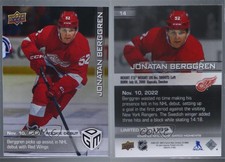 2022-23 Upper Deck Game Dated Moments Debut /1199 Jonatan Berggren #14 Rookie RC