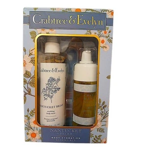 2 Pc Crabtree & Evelyn NANTUCKET BRIAR Hydrating Gift Set BODY MIST & Body Oil - Picture 1 of 5