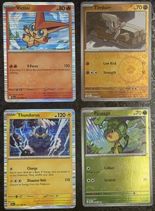 POKÉMON VICTINI-TIMBURR-PANSAGE-THUNDURUS (4er SET) - Bild 1 von 4