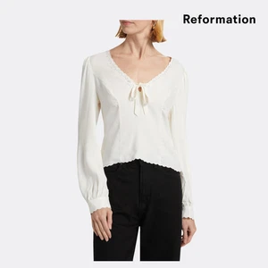 Reformation Vivia Top Go Summer – Size 8 – Ivory – NWT - Picture 1 of 8